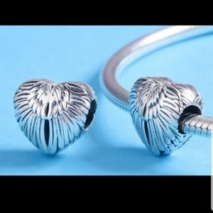 925 Wing Heart Bracelet Charm Bead